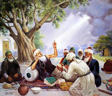 Baba Sheikh Farid with Holy Men